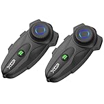 XGP X10 10 Riders Group Mesh Motorcycle Intercom, 3000m Motorcycle Bluetooth Headset V5.3 with Audio Multitasking/Music Sharing, Helmet Communication Systems for ATV/Snowmobile/Ski, 2 Pack