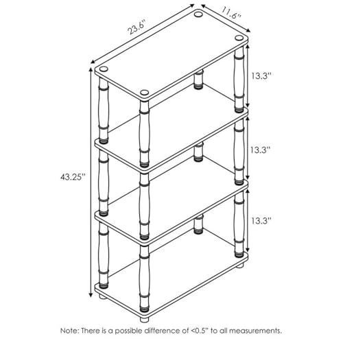Image of Furinno Turn-N-Tube 4-Tier Multipurpose Shelf Display Rack, Classic Tubes, Beech /White