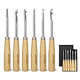 HAUTMEC Wood Carving Tools, 6-Piece Wood Chisel Sets, CRV Steel Blades with Rust-Resistant Electrolytic Coating, Fishtail V-Gouge Design for Fine Woodworking & Detailing – HT0236