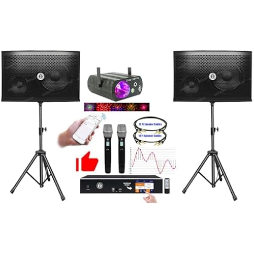 Singtronic Professional 2500W YouTube Karaoke System | 4-in-1 Touchscreen Karaoke Amplifier with Android, Bluetooth, Anti-Feedback Mixer, 2 Wireless Microphones