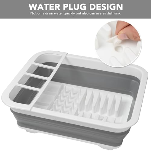 Tiawudi Collapsible Dish Drying Rack, Pop Up Dinnerware Drainer, Portable Plate Organizer for Kitchen RV Campers Travel Trailer, Space Saving Kitchen Storage Tray - Image 6