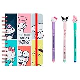 Mr. Wonderful - Set Agenda escolar Hello Kitty 2026-2027 Semanal Pequeña + 3 Bolígrafos Borrables – Planificador Compacto con Pegatinas