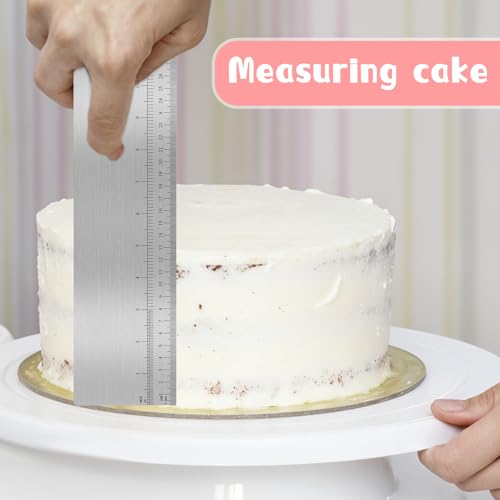 12 Inches Stainless Steel Cake Scraper Leveler and Smoother Metal Cake Scraper Frosting Smoother Baking Scraper Tool for Buttercream by Bruislard - Used condition - Image 4