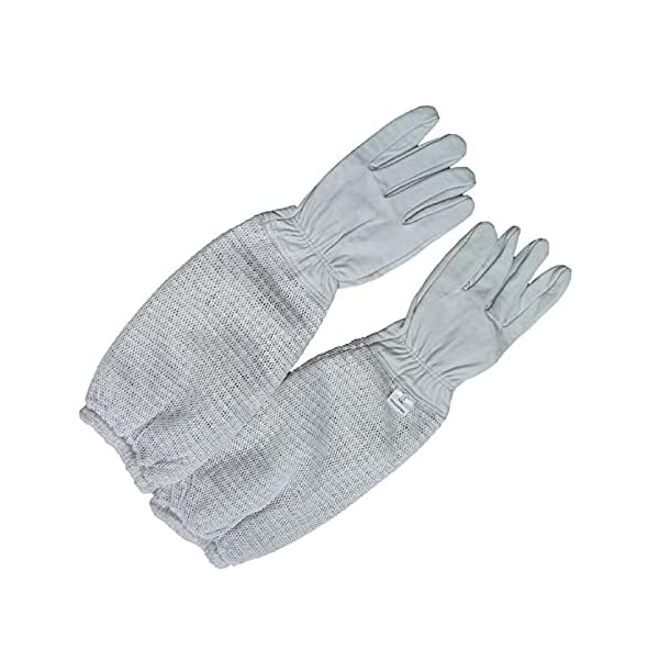 YZLP Imkerhandschuhe 2 Stück Imkerhandschuhe Imkerhandschuhe 3-lagig Mesh Belüftung Bienenhaltung Kleidung Apiculture…