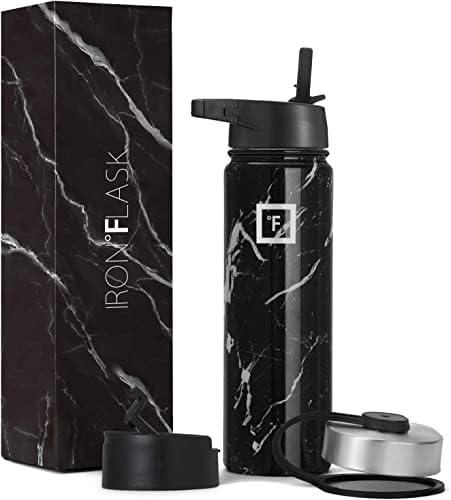 Iron Flask Sports Water Bottle - 945 ml, 3 Lids (Straw Lid), Vacuum Insulated Stainless Steel, Double Walled, Thermo Mug, Metal Canteen