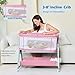 3-in-1 Baby Bassinet Bedside Sleeper with Wheels Bedside Bassinet for Newborn and Infant with Mattress and Storage Basket | Adjustable Height & Angle (13.5-18