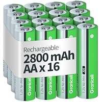 16-Pack Granicell AA 2800mAh 1.2V NiMH Rechargeable Batteries
