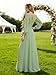 IMCACTOR Ruffles Chiffon Bridesmaid Dresses Sage Green Long Sleeve Formal Dress V-Neck A-Line Maxi Length Ruched Evening Party Gowns Size 14