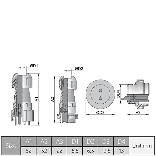Conector de Aviación Fielect 6P 5A SD13-6 Impermeable miniatura 7