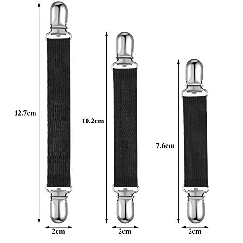 Syhood 12 Pieces Elastic Adjustable Women's Boot Straps Pant Stirrups Adjustable Clips for Pants for Women and Men Favors