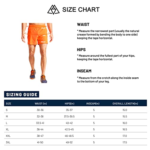 Haimont Men's 5 Inch Inseam Shorts, Lightweight Breathable Dry-Fit Sweat Resistant Active Athletic Performance Shorts For Men, Orange, M #TOP6