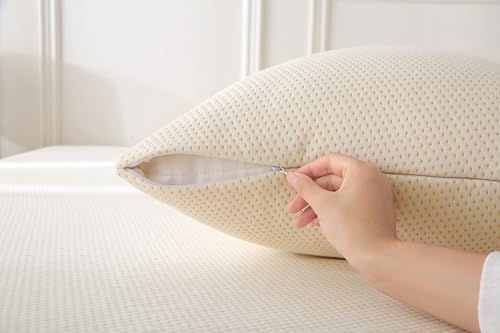 2-Pack Deluxe Cooling Organic Pillow Protectors Standard Size - Waterproof Zippered Encasements - Crisp, Breathable Organic Cotton Surface with a Percale-Inspired Feel - 280GSM Air-Knit by MATTSHIELD ORIGINAL - Image 9