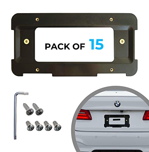 Tn Trunknets Inc Rear Bumper License Plate Bracket For Bmw 2000-2023, Plate Holder Set W 6 Screw Bolts & Wrench Kit, License Tag Mounting Kit, Quality Plate Holders (Set Of 15 Units) #TOP6