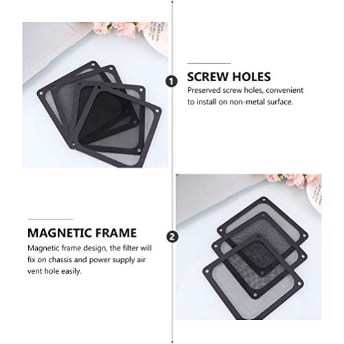 Mobestech Filtro de poeira com ventilador magnético de 2 unidades 120 mm para computador com ventila