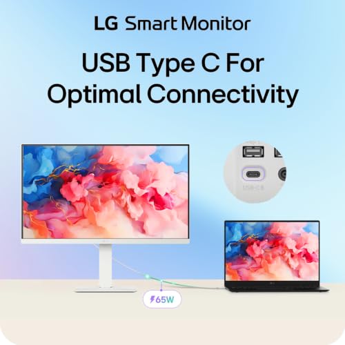 Image of LG 27-Inch Smart Monitor, 4K UHD (3840 x 2160) IPS Display, HDR10, Built-in Speaker, Screen Share, Remote Control, WebOS, HDMI, USB Type-C PD 65W, AirPlay 2, Bluetooth, Tilt /Height /Swivel /Pivot Stand