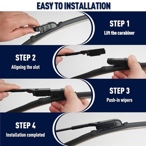 Image of Front and Rear Windshield Wiper Blades, 3 Pcs Front Back Windshield Wipers Blade Replacement for Audi Q3 2019-2025, Car Window Wiper Blades from 2019 to 2025