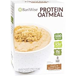 BariWise Instant High Protein Oatmeal – 7 Servings (Maple & Brown Sugar) | 15g Protein, 6g Net Carbs, 0g Sugar, Low Calorie, Keto, GLP-1 Friendly, Gluten-Free Breakfast – Low-Carb Hot Oatmeal Packets