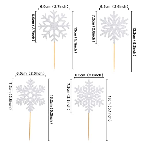 Keaziu 36 Pack Snowflake Cupcake Toppers Frozen Cupcake Picks Winter Frozen Theme Party Christmas Baby Shower Wedding Decoration Supplies Winter Wonderland Theme Cupcake Topper Sliver #TOP6