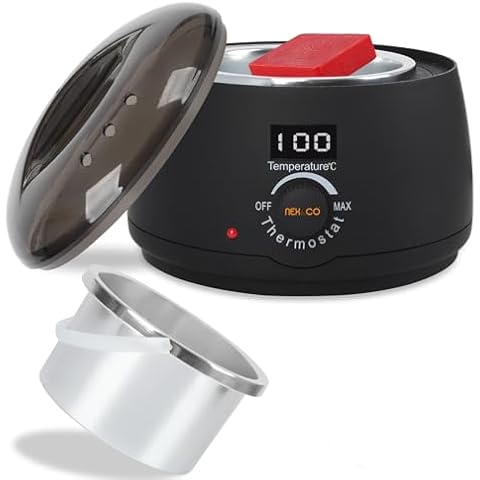 NEX&CO Professional Wax Seal Warmer for Bottle Sealing Wax Blocks, Large Capacity Digital Electric Wax Melting Pot, Fast Heating, Precise Temp Control, Rapidly Melts Scented Wax,Candle, Cauldron Wax Cover