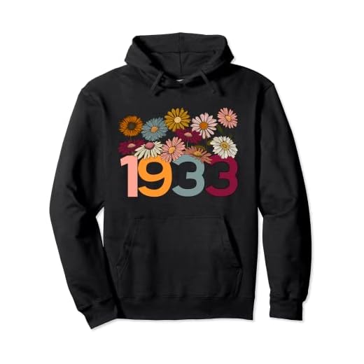 1933 año de nacimiento vintage flores silvestres margaritas 90 cumpleaños 1933 Sudadera con Capucha