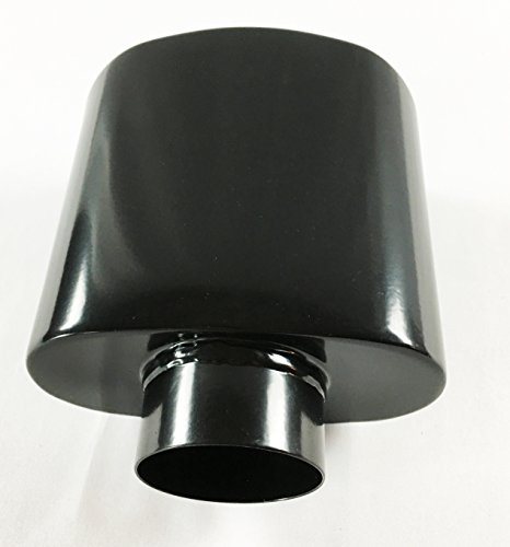 Exhaust Tip 2.25" Inlet 5.50 X 3.00" High 7.00" Long Double Wall Rolled Oval Split Resonated Black Stainless Steel Wsr55007-225-Bk-Rs-Ss Wesdon Exhaust Tip #TOP4