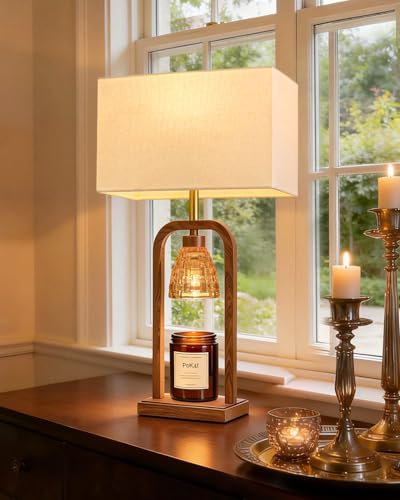 PoKat Electric Candle Warmer Lamp Farmhouse, Wood-Like Candle Lamp Warmer