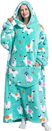 Msrlassn Oversized Hoodie Blanket for Women Adults Oversized Wearable Hooded Sweatshirt Pullover, Wearable Blanket Hoodie Super Soft Warm Cosy Sweatshirt with Big Pocket