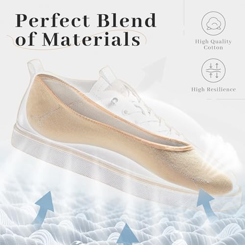 Image of RYI 6 Pairs Cotton Ultra No Show Socks Womens - Non Slip, Loafer Socks For Flats