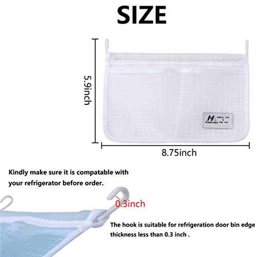 Hwamon (3 Pack) Refrigerator Door Organizer Mesh Bags Set,Fridge Door Organizer, Fridge Storage Container Used For Kitchen, Refrigerator Door,Bag Storage Organizer For Small Objects, Blue #TOP2