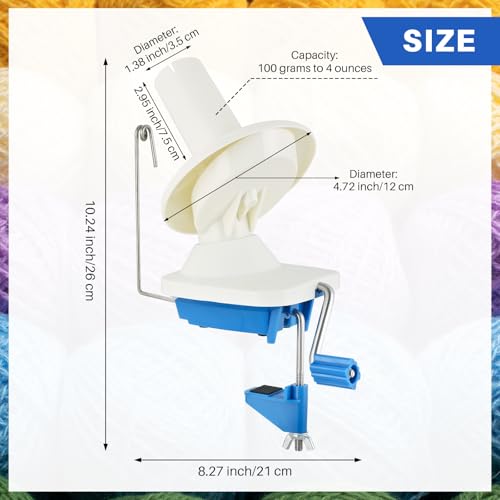 DASBET Yarn Winder Wool Winder Swift Wool Ball Spinner for Crocheting Needlecraft Yarn Ball Spinner Hand Operated (Blue) - Image 2