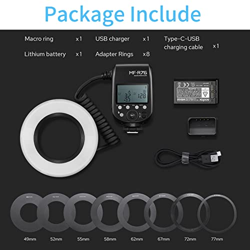 Godox Mf-R76 Macro Ring Flash For Sony, For Canon, For Nikon, For Fuji Camera #TOP5