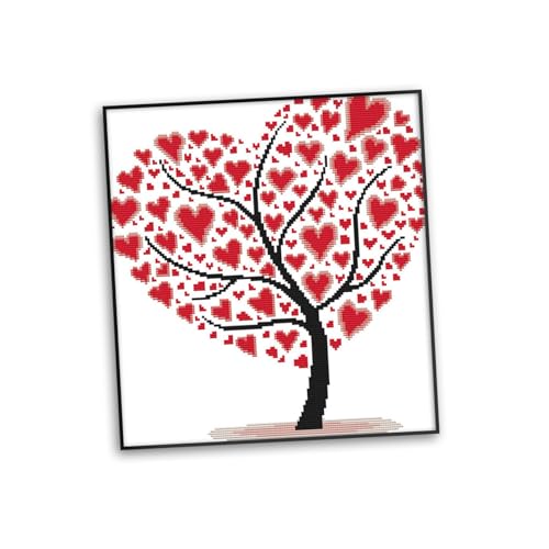 Kit point de croix arbre d'amour broderie coton écologique