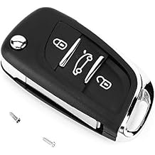 3 Button Remote Flip Key Fob Case Replacement Shell with Uncut Blade Fit for Peugeot Partner 306 407 Replaces OE CE0536 Durable ABS Plastic Car Key Housing Without Blade Groove
