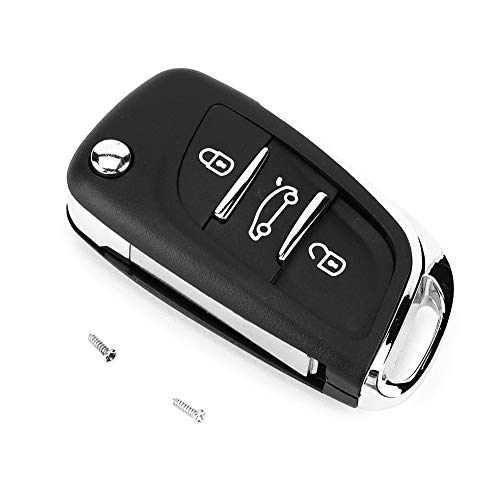 KIMISS 3 Button Car Remote Flip Key Fob Case Blade Cover Shell for Partner 306 407, Black, normal - Image 4