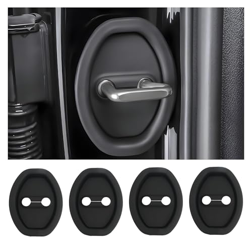 4 Piezas Funda Protectora de Silicona para Cerradura de Puerta de Coche para Leapmotor C10 2024-2025, Cubierta Protectora para Cerradura de Puerta de Coche,Black