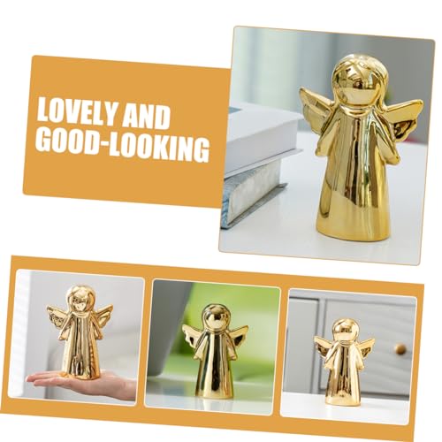 Cabilock enfeites de anjo de cerâmica esculturas de jardim estatueta colecionável de anjo decoração