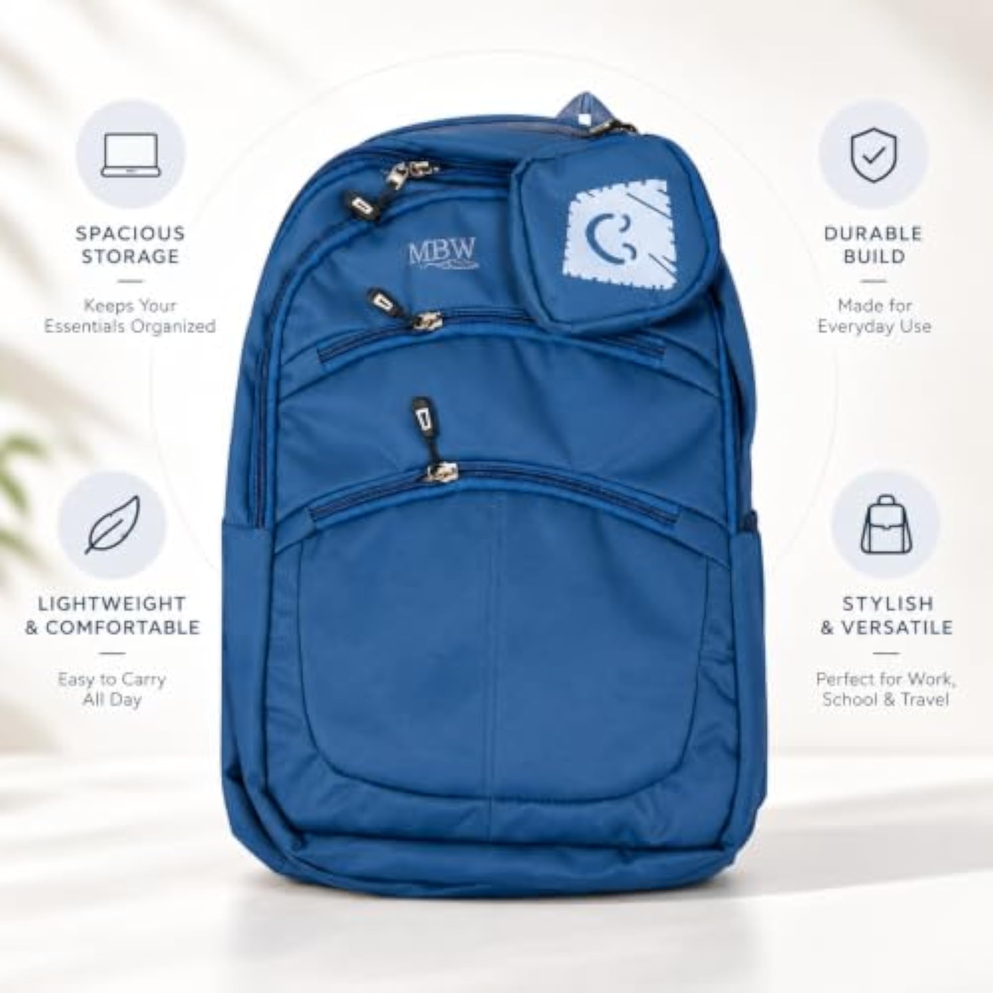 Korean Backpack Round Chain Design, Casual Daypack