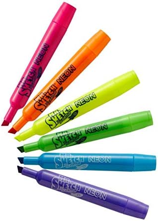 Mr. Sketch 1938416 Scented Markers, Chisel Tip, Intergalactic Neon, 6-Count