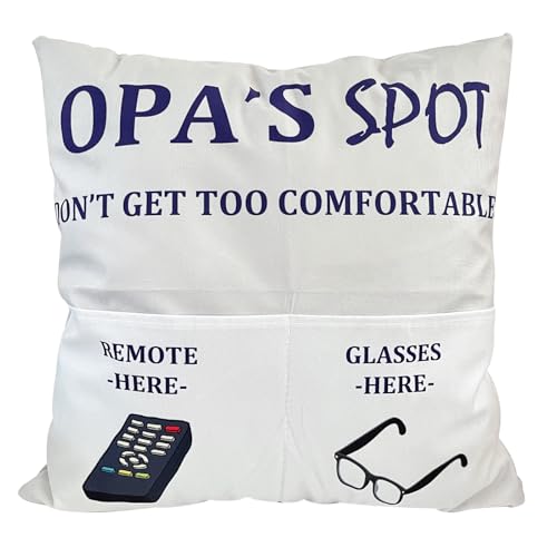 CYMROK OPA Gifts 2-Pocket 2-Sided OPA Pillow Covers 18x18 Inch Fathers Day Birthday Christmas Stocking Stuffers Thanksgiving Day Gifts for Grandpa
