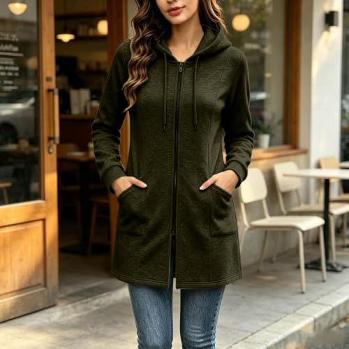 Women's Jackets Long Clothing Hooded Coats Clothes with Pockets - image 5