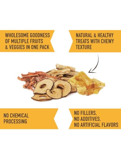 Image of Pure Veg Dog Treats - Real Dehydrated Fruits & Vegetables, No Additives, Grain Free, Preservative Free (85 Gm, Fruits & Veggies),All Life Stages