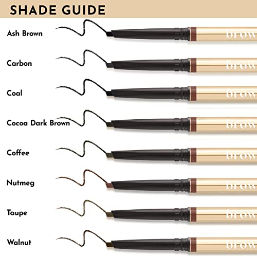 Browluxe Eyebrow Pencil, Smudge Proof Mechanical Pencil With Spoolie Eyebrow Brush For Flawless Make Up, Compatible With Any Eyebrow Stamp Stencil Kit & Makeup Kit (Coffee) #TOP4