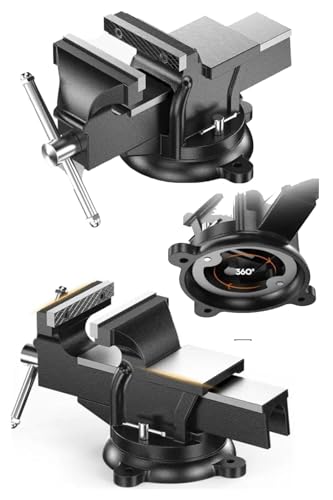 Alman Modeli Pro Çelik Kol 125mm 4" 360" Dönerli Taban Dövme Çelik Sabit Tezgah Masa Mengenesi...