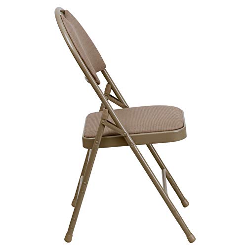 Flash Furniture 2 Pack HERCULES Series Ultra-Premium Triple Braced Beige Fabric Metal Folding Chair with Easy-Carry Handle by Flash Furniture - Image 7