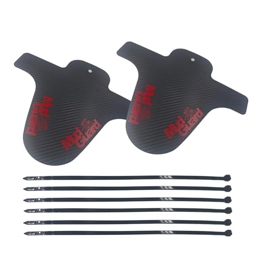 Runseaway 2Pcs Mountain Bike Fenders Front Rear Mudguard Set Compatible 26" 27.5" 29" Fat Tire MTB Mud Guards Adjustable Bicycle Frame Protection (Red)