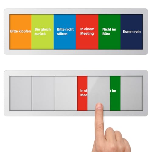 Büro Türschild 6 Optionen Schiebetürschilder Privatsphäre-Bitte Klopfen, Bin Gleich Zurück, Bitte Nicht Stören, In Einem Meeting, Nicht Im Büro, Komm Rein, für die Privatsphäre im Büro Büro Türschild 6 Optionen Schiebetürschilder Privatsphäre-Bitte Klopfen, Bin Gleich Zurück, Bitte Nicht Stören, In Einem Meeting, Nicht Im Büro, Komm Rein, für die Privatsphäre im Büro