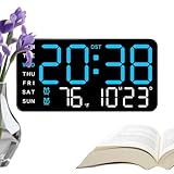 Große Digitaluhr, multifunktionales LED-Display mit Temperatur und Datum...