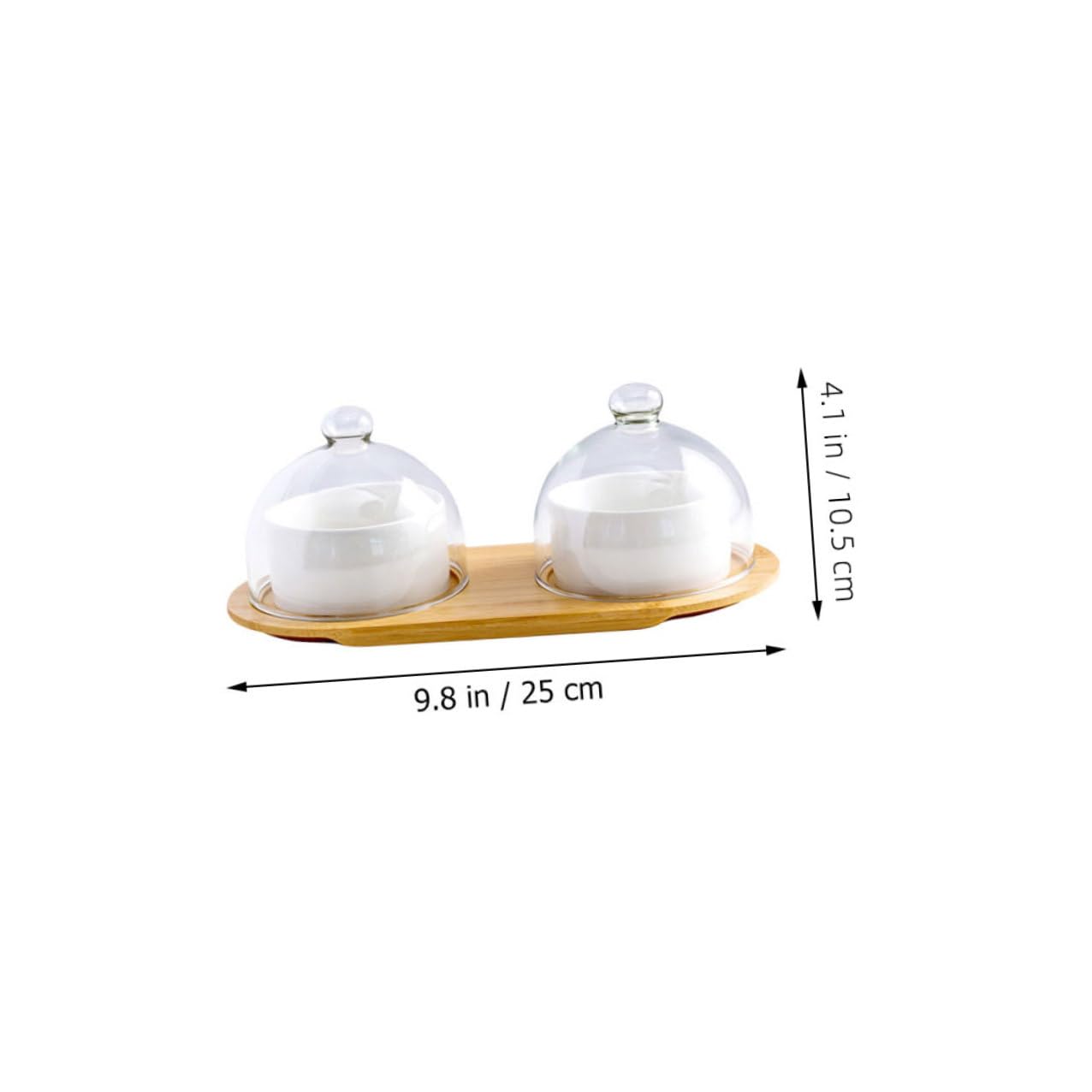SOLUSTRE 2 Juegos Bol de Elegante para Servir Postres y Ensaladas con Superficie Lisa y Fácil Limpieza para Restaurante y Hogar Incluye Tapa Transparente y Bandeja