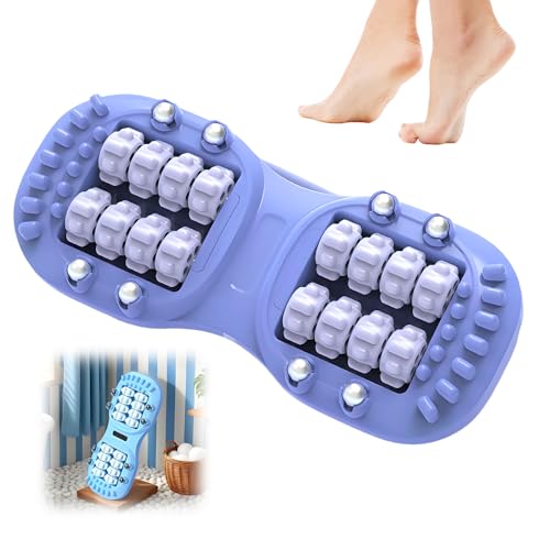 Portable Double Foot Massage Roller, 2025 New Foot Massager Roller for Plantar Fasciitis Relief and Improved Circulation, Dual Feet Massage Roller Tool for Home Office Use (Purple)
