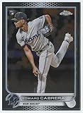 2022 TOPPS CHROME #64 EDWARD CABRERA RC MIAMI MARLINS BASEBALL OFFICIAL TRADING CARD OF THE MLB